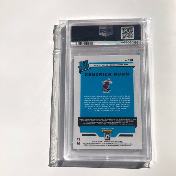 2019 Panini Optic Kendrick Nunn Rookie Card - Picture 2 of 2